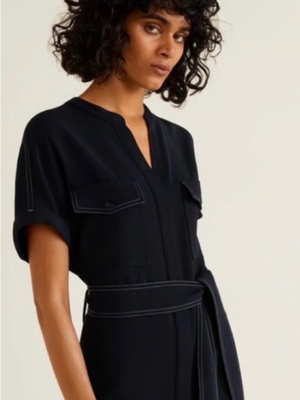 New Black MNG Dress shirt dress - Picture 2 of 7